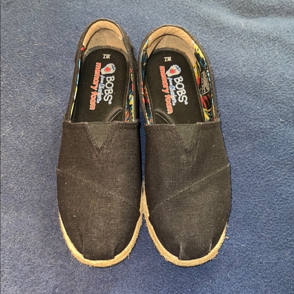 Skechers BOBS Black Espadrille Slip-Ons